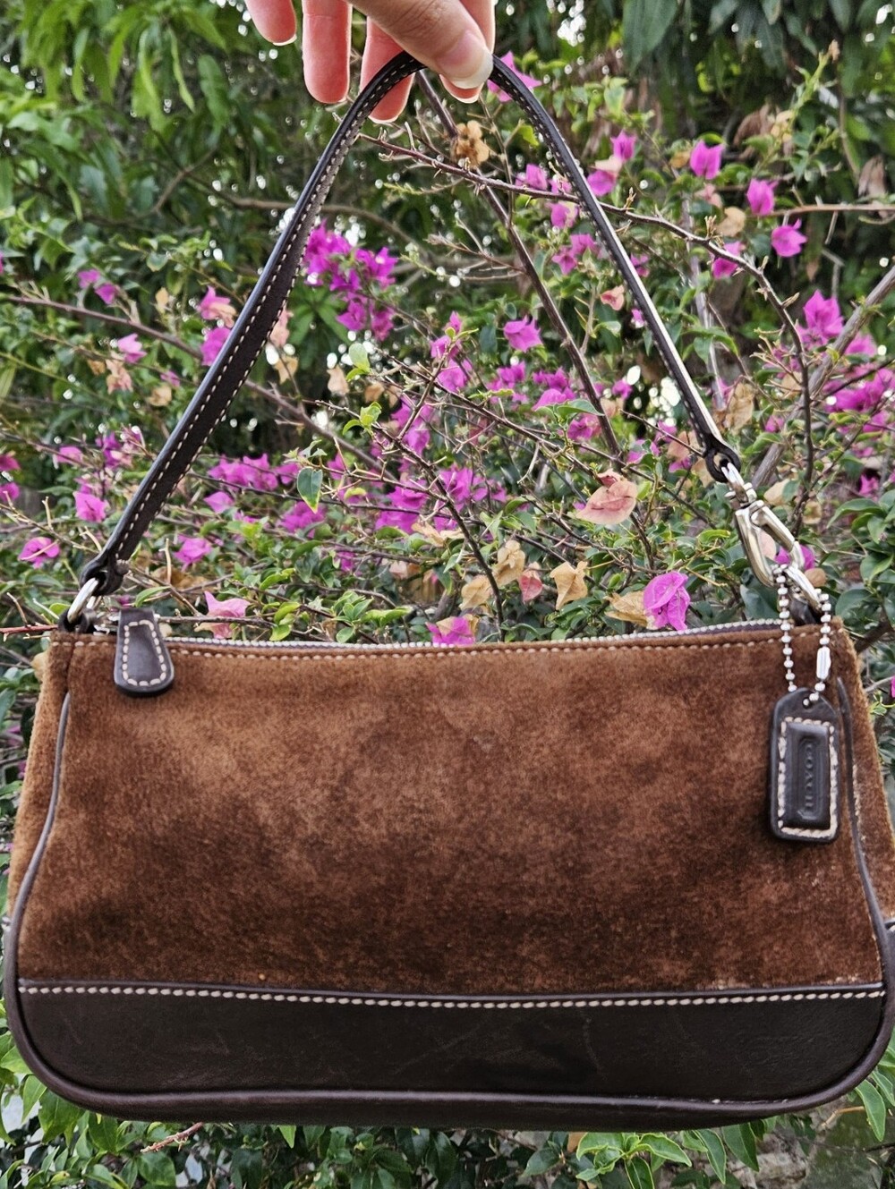 Vintage Coach Y2K Suede Demi Mini Bag Brown 7753